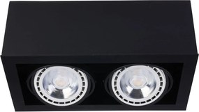 NOWODVORSKI Stropné bodové osvetlenie BOX, 2xGU10, 75W, hranaté, čierne