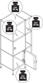Kovový regál »CN3 Kids« s 2 dvierkami, pistáciový