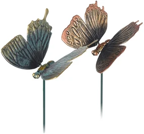 Zapichovacia záhradná dekorácia Butterfly, sada 2ks, 40 cm, plast, viacfarebná