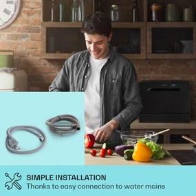 Klarstein Amazonia 6, umývačka riadu, 1300 W, na 6 súprav riadu, energet. trieda F, 49 dB, tlačidlové ovládanie