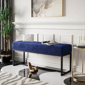 ČALÚNENÝ TABURET / LAVICA CLAUDIO + ČIERNY PODSTAVEC