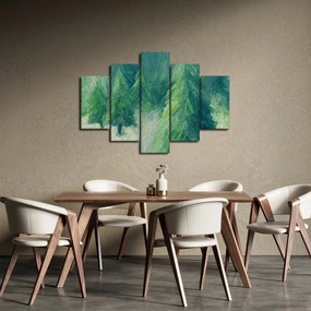 Obraz - Maľované ihličnany (150x105 cm)