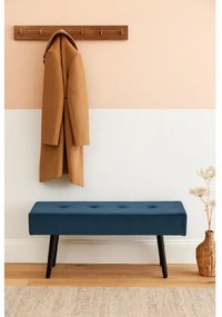 Noela Zamatová lavica s čiernou podnožou MOZA modrá
