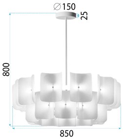 Toolight Toolight, LED stropné svietidlo 85cm, 27W, APP1671-1CP, biela, OSW-06136
