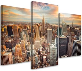 Obraz na plátně třídílný New York Manhattan Spojené státy americké - 60x40 cm