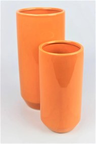 Oranžová keramická okrúhla váza 25cm