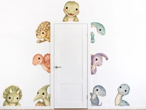 Dinosaury pri dverách nálepky na stenu do detskej izby list 38 x 46 cm