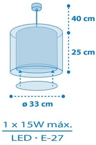 Dalber 41572T - Detský luster BABY TEDDY 1xE27/15W/230V modrá
