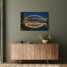 Obraz mosta s fontánou (90x60 cm)