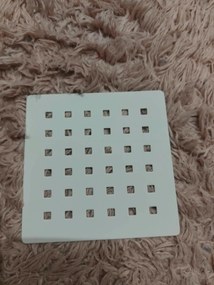 Erga Erga, kovová krytka na sprchovú vaničku 12,5x12,5cm, biela matná, ERG-V06-SMC-C01-WH