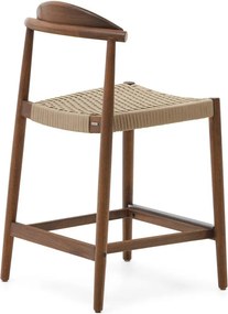 Hnedá drevená záhradná barová stolička Nina – Kave Home