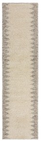 Krémový ručne tkaný behúň s prímesou vlny 60x230 cm Minerals Border – Flair Rugs