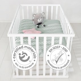 Biela detská ohrádka na kolieskach 100x75 cm Style – Roba