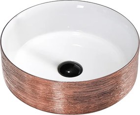 BPS-koupelny Keramické umývadlo na dosku HYD-LA-P-GL-360 36x36 cm, biele/ružové zlato