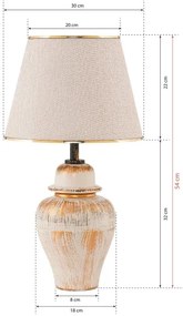 Stolná lampa RAMZES 1xE27/40W/230V krémová/zlatá