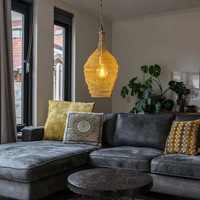 Orientálne závesné svietidlo zlaté 30 cm - Nidum