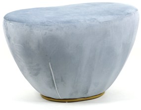 Dekorstudio Luxusná zamatová taburetka DELIA - svetlo modrá