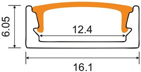 BERGE LED eloxovaný hliníkový profil povrchový 1m - sada