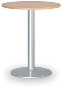 Konferenčný stolík FILIP II, priemer 800 mm, sivá podnož, doska biela