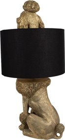 Stolní lampa Psí pudl 30x28x57 cm Zlatá barva Černá Polyresinový kancelářský stůl - 30*28*57 cm E27/ma* 1*60W