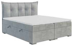 Manželská posteľ Boxspring 180 cm Mirage (svetlosivá) (s matracom a úl. priestorom). Akcia -20%. Vlastná spoľahlivá doprava až k Vám domov. 1043420