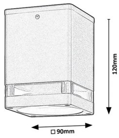 Rabalux Vonkajšie stropné prisadené svietidlo Zombor 1x35W | GU10 | IP54 - antracit 7818