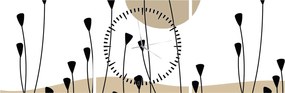 Obraz - Grafická lúka N⁰2 (s hodinami) (90x30 cm)