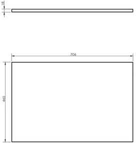 Mexen Uni, pracovná doska 70 cm, biela matná, 91AXX-0704-464-18-01