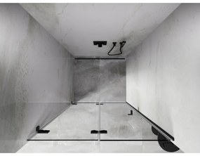 Mexen, Mexen Lunar-F ľavé sklápacie sprchové dvere 75 cm, transparentné, pištoľový kov - 836-075-000-95-00-L