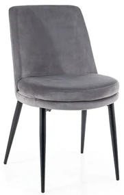 Jedálenská stolička Kayla Velvet, sivá