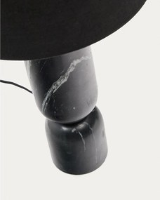 Čierna mramorová stolová lampa s textilným tienidlom (výška 57 cm) Vex – Kave Home