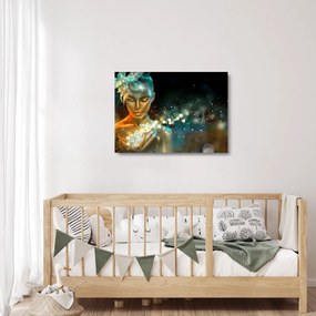 Sklenený obraz zlatej víly (70x50 cm)
