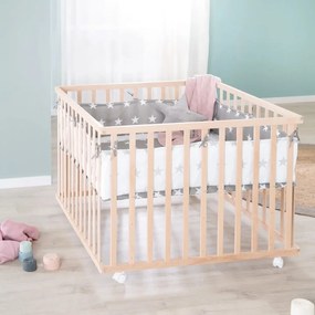 Detská ohrádka v prírodnej farbe 100x100 cm – Roba