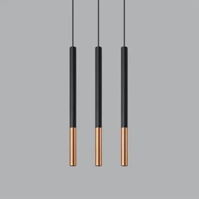 Luster na lanku MOSAIC 3xG9/12W/230V čierna/meď
