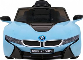 Ramiz BMW I8 Lift Battery Car Modrá + diaľkové ovládanie + pomalý štart + 3-bodové pásy + MP3 USB + LED