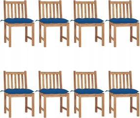 vidaXL Záhradné stoličky 8 ks s podložkami tíkový masív