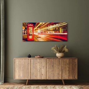 Obraz - červená telefónna búdka (120x50 cm)