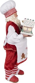 Vianočné dekorácie Santa cukrár s perníkovou chalúpkou - 16 * 8 * 28 cm