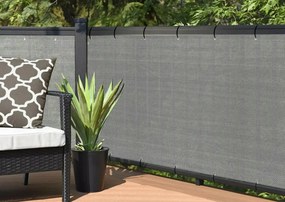 Balkónová clona v sivej farbe 0,8 x 5 m
