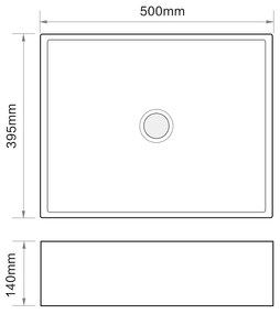 Erga Elsa, umývadlo na dosku 500x395x140 mm, biela lesklá, ERG-V03-9506-WH