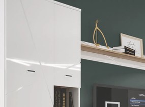 Obývacia stena s osvetlením Storm, dub/biely lesk