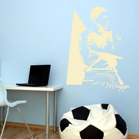 Veselá Stena Samolepka Kylian Mbappé Farba: béžová, Veľkosť: 60 x 45 cm