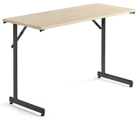 Rokovací stôl Claire, 1200x500 mm, brezový laminát/čierna