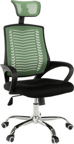 Kancelárske kreslo s podrúčkami Imela Typ 1 - zelená / čierna / chróm