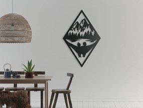 drevko Drevený obraz Párik v lese Rozmer obrazu: 44,5 x 29 cm, Farba dekorácie: Čierna