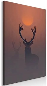 Obraz - Deers in the Fog (1 Part) Vertical Veľkosť: 40x60, Verzia: Standard