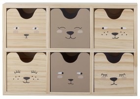 Bloomingville Drevený úložný box so zásuvkami Calle Nature