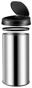InternetovaZahrada Bezdotykový odpadkový kôš s USB 40 L - strieborný