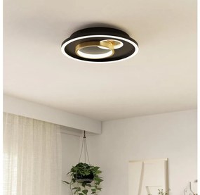 Eglo 901244 - LED Stropné svietidlo TIRIOLO 1xLED/14W/230V+1xLED/8,5W čierna/zlatá EG901244