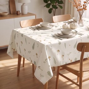 Goldea hranatý teflónový obrus - muchotrávky s papraďou 80 x 80 cm